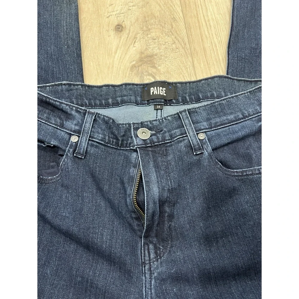 PAIGE Men's Jeans Dark Wash Blue Denim Slim Straight Size 34